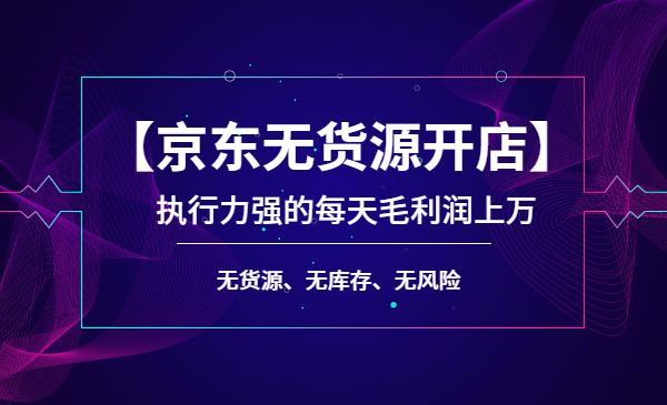 【京东无货源开店】执行力强的每天毛利润上万,无货源、无库存、无风险