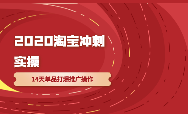 2020淘宝冲刺实操,14天单品打爆推广操作