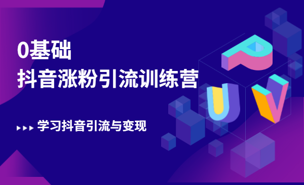 抖音涨粉引流训练营,0基础学习抖音引流与变现